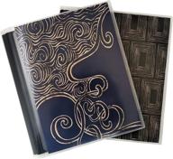 📷 cocopolka 8x10 photo albums pack of 2 - large format flexible albums for 48 8x10 pictures in black pockets. elegant modern patterned removable covers included. logo