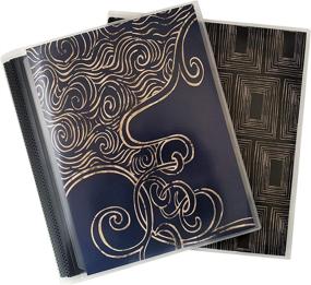 img 4 attached to 📷 CocoPolka 8x10 Photo Albums Pack of 2 - Large Format Flexible Albums for 48 8x10 Pictures in Black Pockets. Elegant Modern Patterned Removable Covers Included.