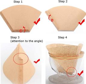 img 3 attached to DOLOPL Coffee Filters Cone Paper - 200 Count Disposable Natural Unbleached Filters for Pour Over Coffee Makers