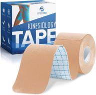 fittest pro kinesiology tape - 20 precut strips - effective support for plantar fasciitis, shin splints & calf strain recovery - waterproof beige tape логотип