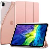 📱 esr ipad pro 11 case 2020 & 2018, rebound slim smart case with auto sleep/wake, viewing/typing stand mode, flexible tpu back, rubberized cover - rose gold logo