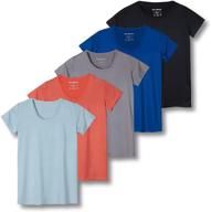 👚 5-pack: plus size women's dry fit tech stretch short-sleeve crew neck athletic t-shirt logo