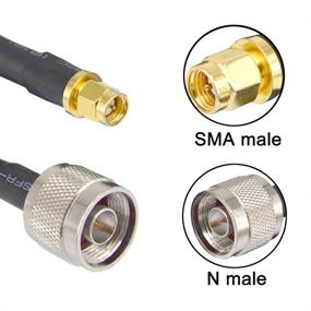 img 2 attached to 🔌 32ft 50Ом Коаксиальный кабель низкой потери: N мужской - SMA мужской, 5D-FB OD7.5, ультранизкопотерьный коаксиальный кабель для мобильного усилителя сигнала и репитера - совместим с CDMA GSM DCS 3G 4G