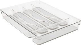 img 2 attached to 🍴 Organize Your Kitchen with Kitchen Details 23195 Utensil and Cutlery Drawer Organizer: Clear Storage Tray with 5 Compartments