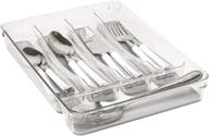 🍴 organize your kitchen with kitchen details 23195 utensil and cutlery drawer organizer: clear storage tray with 5 compartments логотип