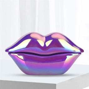 img 3 attached to 📞 Bewinner1 Home Landline Phone, Stylish European Purple Lips Shape Desktop Corded Telephones, Creative Electroplate Design, Compact Novel Portable Telephone with Number Storage for Home Office