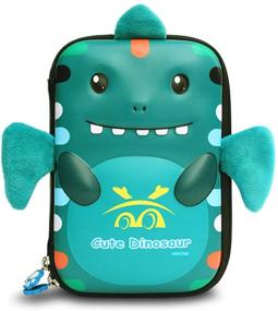 img 4 attached to Large Capacity Green Dinosaur Pencil Case - FantasyBear 3D, Eva Waterproof, Shockproof, Anti-Noise, Ideal for Boys and Girls