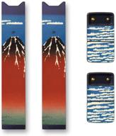 biijo japan juul skin - 2 pack - wrap for juul accessories sticker hokusai utagawa kuniyoshi ukiyoe (hokusai akafuji) logo