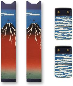 img 4 attached to Biijo Japan Juul Skin - 2 Pack - Wrap For Juul Accessories Sticker Hokusai Utagawa Kuniyoshi UKIYOE (Hokusai AKAFUJI)