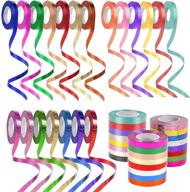 🎁 weltoke 24 rolls 7mm embossing curling ribbon - perfect for gift wrapping, crafting, weddings, parties, festivals, florist flowers - 24 vibrant colors available logo