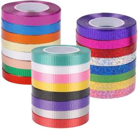 img 2 attached to 🎁 WELTOKE 24 Rolls 7MM Embossing Curling Ribbon - Perfect for Gift Wrapping, Crafting, Weddings, Parties, Festivals, Florist Flowers - 24 Vibrant Colors Available
