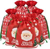 packs christmas drawstring present wrapping logo