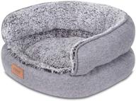 🐾 emme small dog bed & cat bed 22 inch round pet beds: dual-surface, washable cushion, ultra soft - perfect for indoor puppies and kittens (grey, small) logo