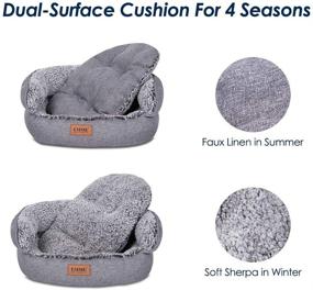 img 2 attached to 🐾 EMME Small Dog Bed & Cat Bed 22 inch Round Pet Beds: Dual-Surface, Washable Cushion, Ultra Soft - Perfect for Indoor Puppies and Kittens (Grey, Small)