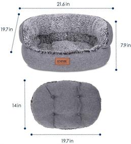 img 1 attached to 🐾 EMME Small Dog Bed & Cat Bed 22 inch Round Pet Beds: Dual-Surface, Washable Cushion, Ultra Soft - Perfect for Indoor Puppies and Kittens (Grey, Small)