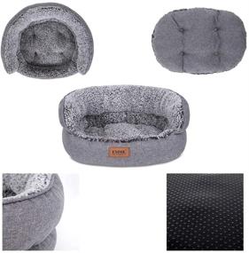 img 3 attached to 🐾 EMME Small Dog Bed & Cat Bed 22 inch Round Pet Beds: Dual-Surface, Washable Cushion, Ultra Soft - Perfect for Indoor Puppies and Kittens (Grey, Small)