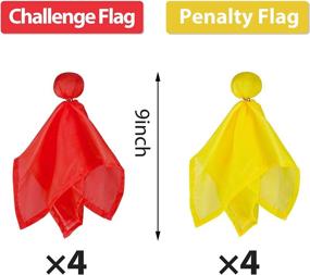 img 3 attached to Set of 8 Penalty Flag Football Challenge Flags with Yellow and Red Colors - Ideal Party Accessory for Football Referees