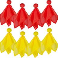 set of 8 penalty flag football challenge flags with yellow and red colors - ideal party accessory for football referees logo