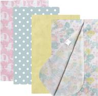 adorable 4 pack modern baby receiving blankets: for baby boy & baby girl, 100% cotton flannel set, one size logo