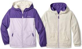 img 4 attached to 👧 Eddie Bauer Kids Reversible Hooded Windbreaker Jacket: Stylish & Practical Outerwear for Children