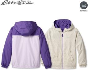 img 2 attached to 👧 Eddie Bauer Kids Reversible Hooded Windbreaker Jacket: Stylish & Practical Outerwear for Children