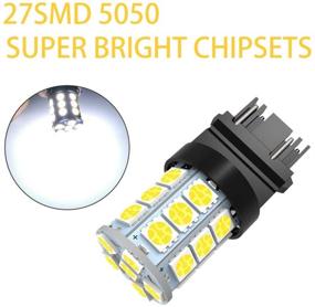 img 1 attached to Super Bright 3157 LED Light Bulbs: 5050 27-SMD, 6000K Xenon White (Pack of 6)