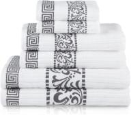 🛀 upgrade your bath experience with the superior decorative athens 6-piece cotton bath towel set in grey logo