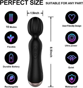 img 1 attached to X-Pidany Rechargeable Personal Wand Massager - Quiet & Waterproof - 10 Vibration Modes - Ideal for Men & Women - Full Body Massager for Neck, Shoulders, and Back - Relieves Muscle Tension