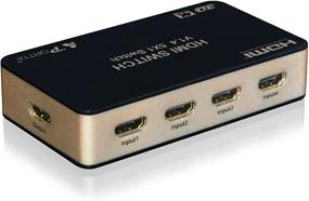 img 1 attached to 🔀 Portta 4PET0501SCH6 V1.4: 5 Port HDMI Switch with IR Remote - 3D, 4Kx2K - Includes 4pcs HDMI Cables