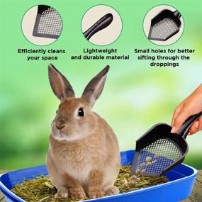 img 2 attached to 🐰 SunGrow Rabbits Litter Scoop: Black 12" x 5" x 2" Deep Plastic Shovel with Pointed Edge and 0.15” Holes for Efficient Corner Cleaning - 1-pc