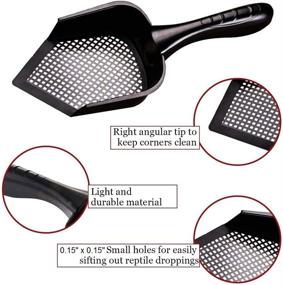 img 1 attached to 🐰 SunGrow Rabbits Litter Scoop: Black 12" x 5" x 2" Deep Plastic Shovel with Pointed Edge and 0.15” Holes for Efficient Corner Cleaning - 1-pc