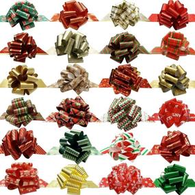 img 4 attached to 🎁 LilyBox 24-Piece Christmas Gift Wrap Bows Set with Ribbon for Presents, Wine Bottles, Books, and Decorations