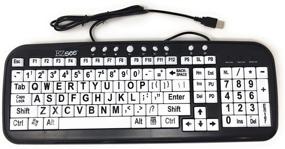 img 4 attached to 🖥️ DC Large Print EZSee USB Wired Computer Keyboard Bundle: White Keys with Black Letters + Battery-Free Wireless Mouse - Part # CD1043