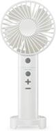 alfway 4-in-1 rechargeable portable handheld fan: bluetooth speaker, power bank, flashlight - white logo