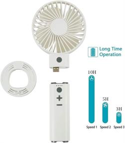 img 2 attached to Alfway 4-in-1 Rechargeable Portable Handheld Fan: Bluetooth Speaker, Power Bank, Flashlight - White