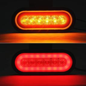 img 1 attached to Amber Red Stop Turn Brake Light Kit - MICTUNING 2Pcs 7.3 Inch LED Oval Trailer Tail Light for RV, Truck, Boat