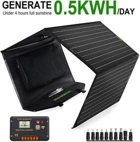 img 3 attached to Travel Ready: ECO-WORTHY 120W Foldable Solar Panel Kit for Portable Generator Power Station. Includes USB Controller to Efficiently Charge 12V Battery. Perfect for RV, Camping, Travel Trailer, Power Bank, Emergency Power