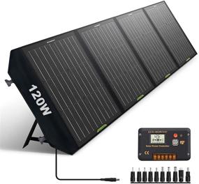 img 4 attached to Travel Ready: ECO-WORTHY 120W Foldable Solar Panel Kit for Portable Generator Power Station. Includes USB Controller to Efficiently Charge 12V Battery. Perfect for RV, Camping, Travel Trailer, Power Bank, Emergency Power