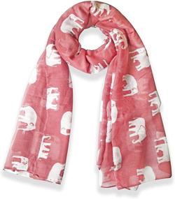 img 2 attached to Gorgeous Elephant Print Scarf Shawl Women's Accessories