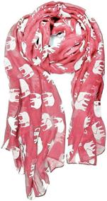 img 4 attached to Gorgeous Elephant Print Scarf Shawl Women's Accessories