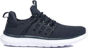 img 1 attached to NewDenBer Lightweight Men's Sneakers - Comfortable Athletic Walking, Running, and Tennis Shoes