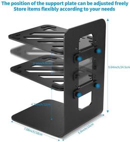 img 2 attached to 🔊 Vaydeer 2-Tier Adjustable Metal Desktop Speaker Stand - 1 Pair with Vibration Absorption Pad and Incline Design for Enhanced Desktop Audio Experience - Professional Computer Speaker Stand (Black)