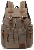 🎒 canvas vintage backpack for school, hiking, and travel with high capacity and 12-17" laptop compatibility logo