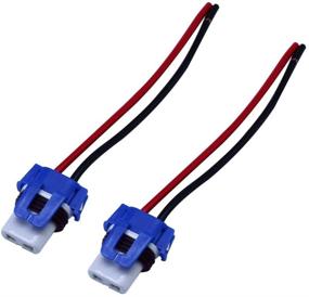 img 1 attached to 🔌 HUIQIAODS 2PCS 9006 HB4 Ceramic Female Socket Adapters Wiring Harness Kit for Headlights and Fog Lamps