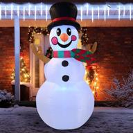 🎅 high-performance 6 ft snowman inflatable with brilliant leds - perfect for xmas party, indoor/outdoor, yard, garden winter decor логотип