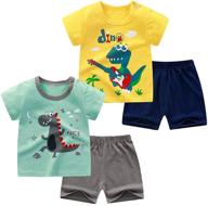 naughtysaurs baby toddler boys dinosaur t-shirts and shorts set - short sleeve tee shirts & shorts logo