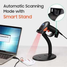 img 3 attached to Tera Pro Barcode Scanner with Stand - Auto Sensing Function, USB Wired 1D Handheld Bar Code Scanner - Fast & Precise Intelligent Scanning Laser Bar Code Reader for Extended Barcode Scanning
