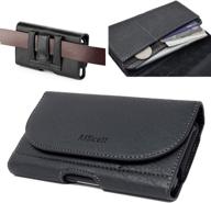 aiscell wallet case holster: black leather sleeve pouch with belt clip, belt loop, card slots for oneplus nord n200, nord n10 5g, nord n100, 8t/8t+, 8 pro, 8, 9 pro, 9 (fits slim cover case) logo