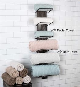 img 2 attached to J JACKCUBE DESIGN 6-Tier Rustic Wood and Metal Towel Rack: Versatile Hanging Storage for Shower & Hand Towels - MK594A