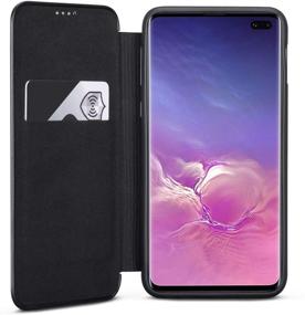 img 2 attached to Galaxy S10 Plus Flip Case Black - CASEZA Dublin PU Leather Case - Premium Vegan Leather Wallet Book Folio Cover For The Original Samsung Galaxy S 10 (6